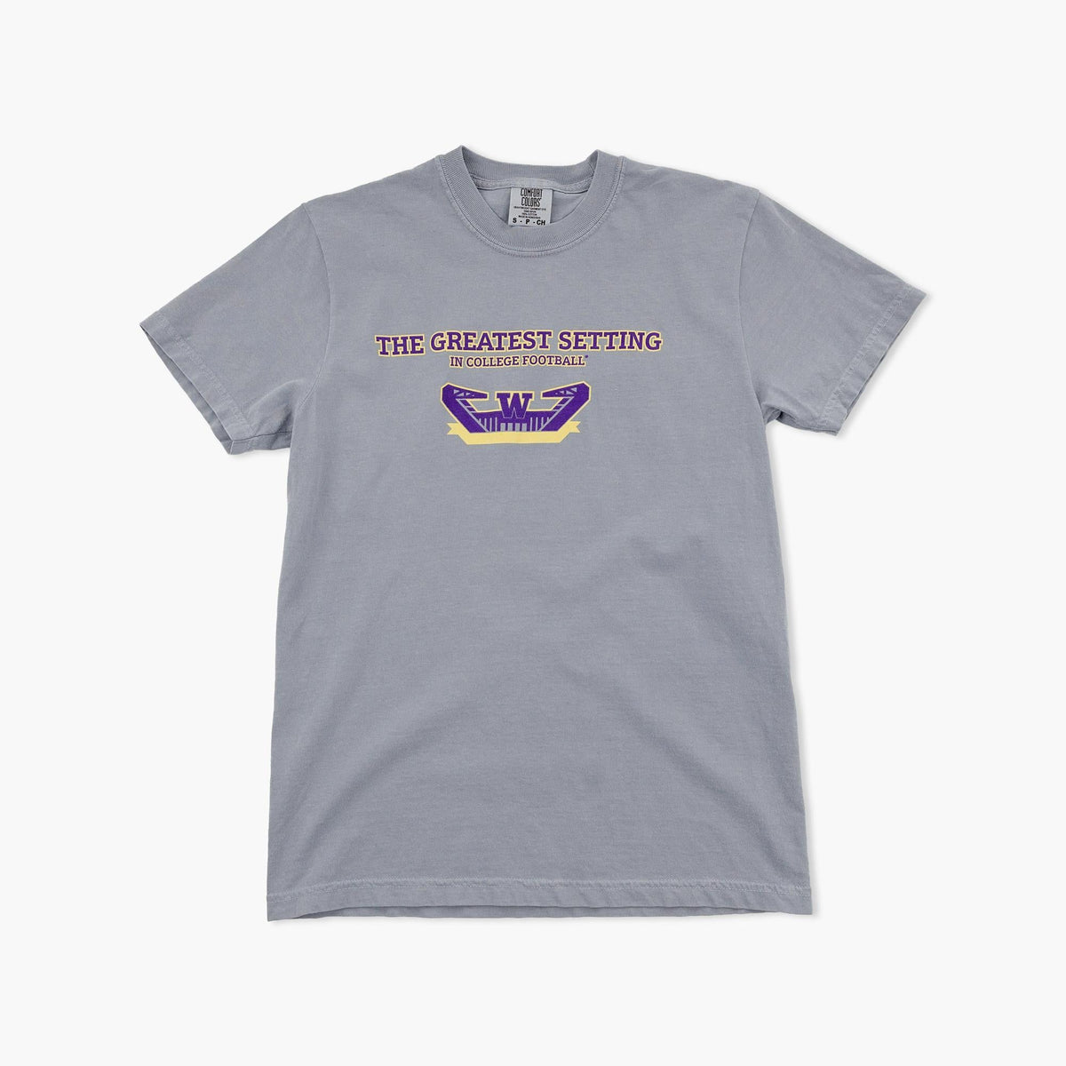 Washington Huskies Gray The Greatest Setting Comfort Colors Statement T-Shirt
