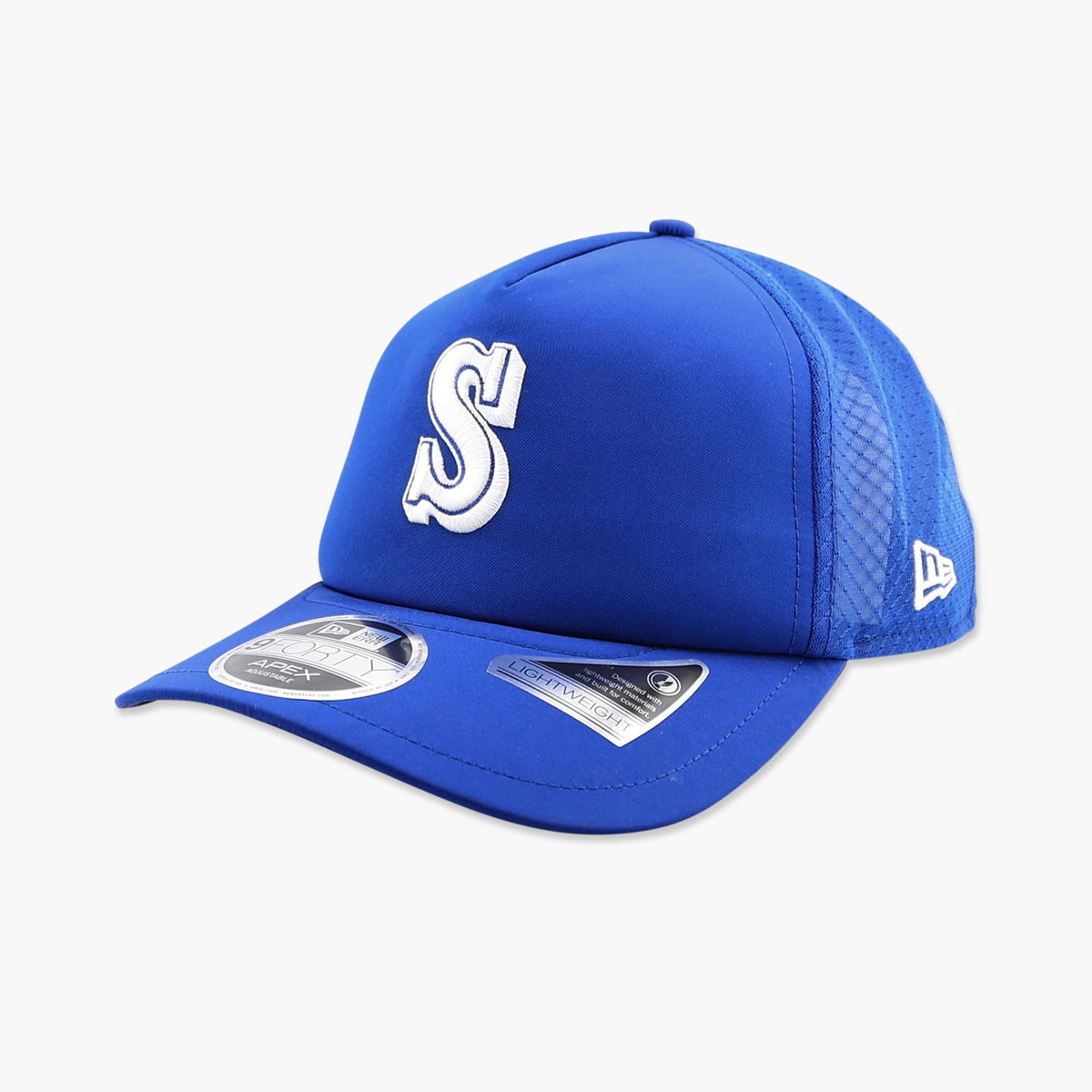 Seattle Mariners 2026 Batting Practice Royal "S" Apex Trucker Hat