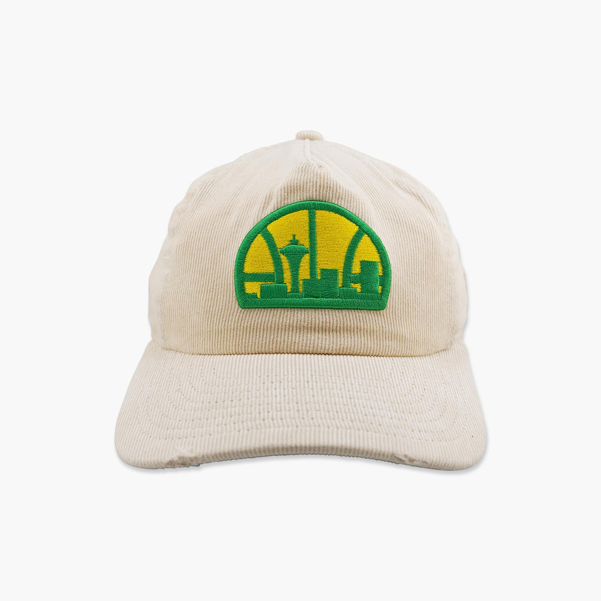 Seattle SuperSonics Cream Skyline Corduroy Unstructured Snapback