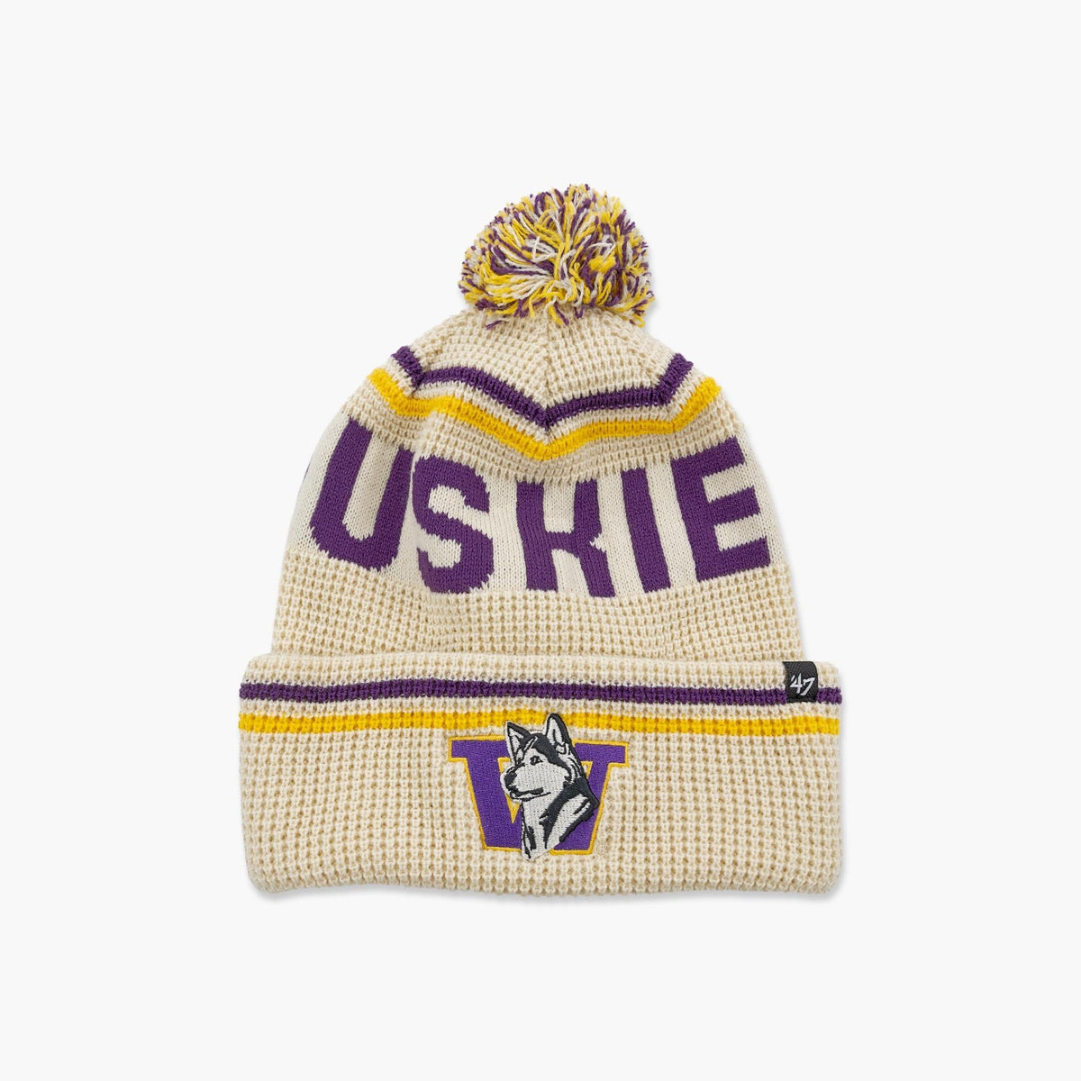 Washington Huskies Cream Quattrile Cuff Beanie