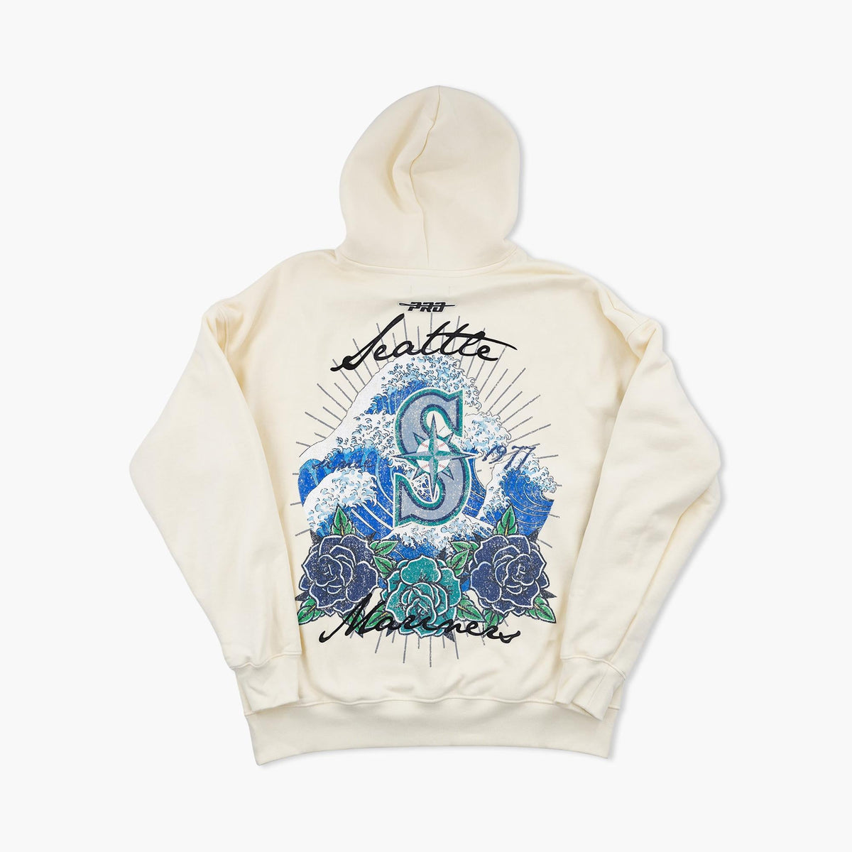 Seattle Mariners Waves & Roses Cream Hoodie