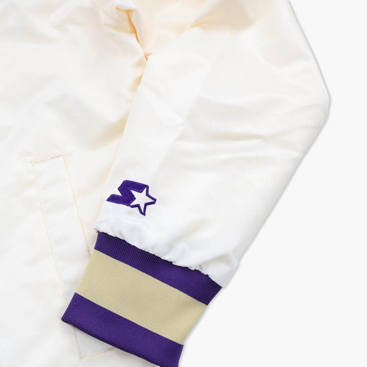Washington Huskies Starter Cream Sideline Classic Satin Jacket