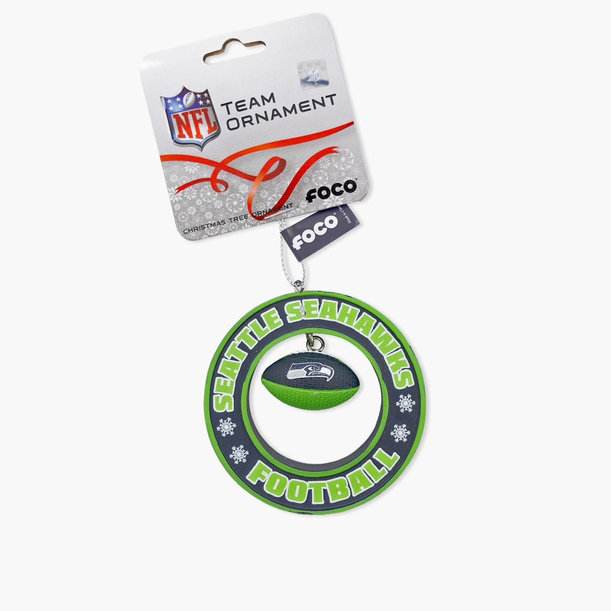 Seattle Seahawks Holiday Floating Football Ornament