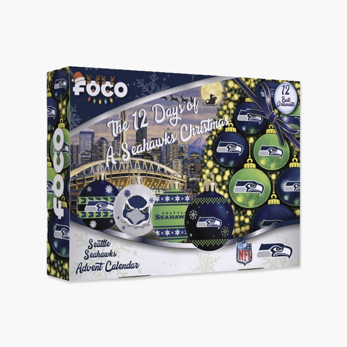 Seattle Seahawks Advent Calendar Holiday Ornament Mystery Box
