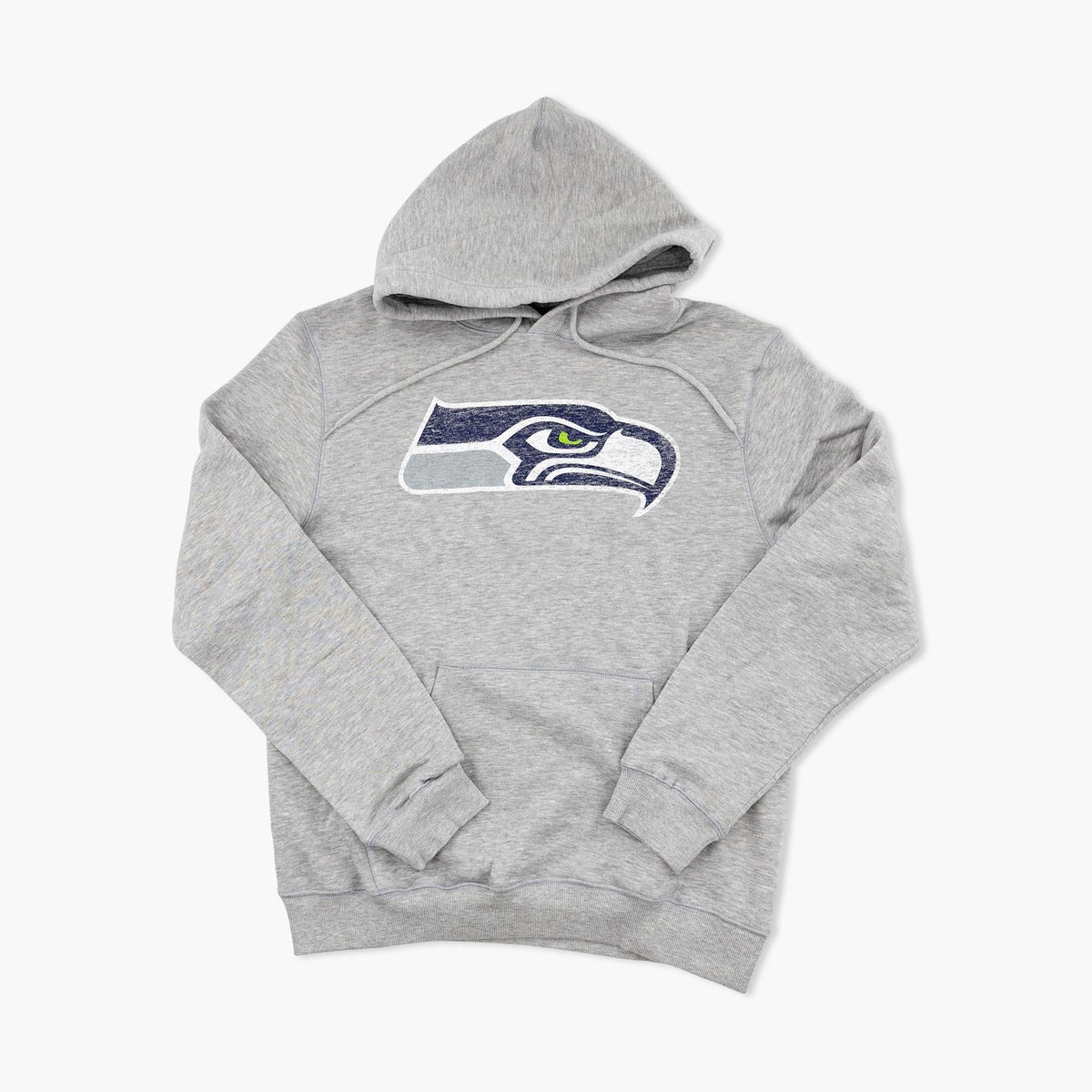 Seattle Seahawks Heather Grey Weathered Primary Logo Pullover Hoodie