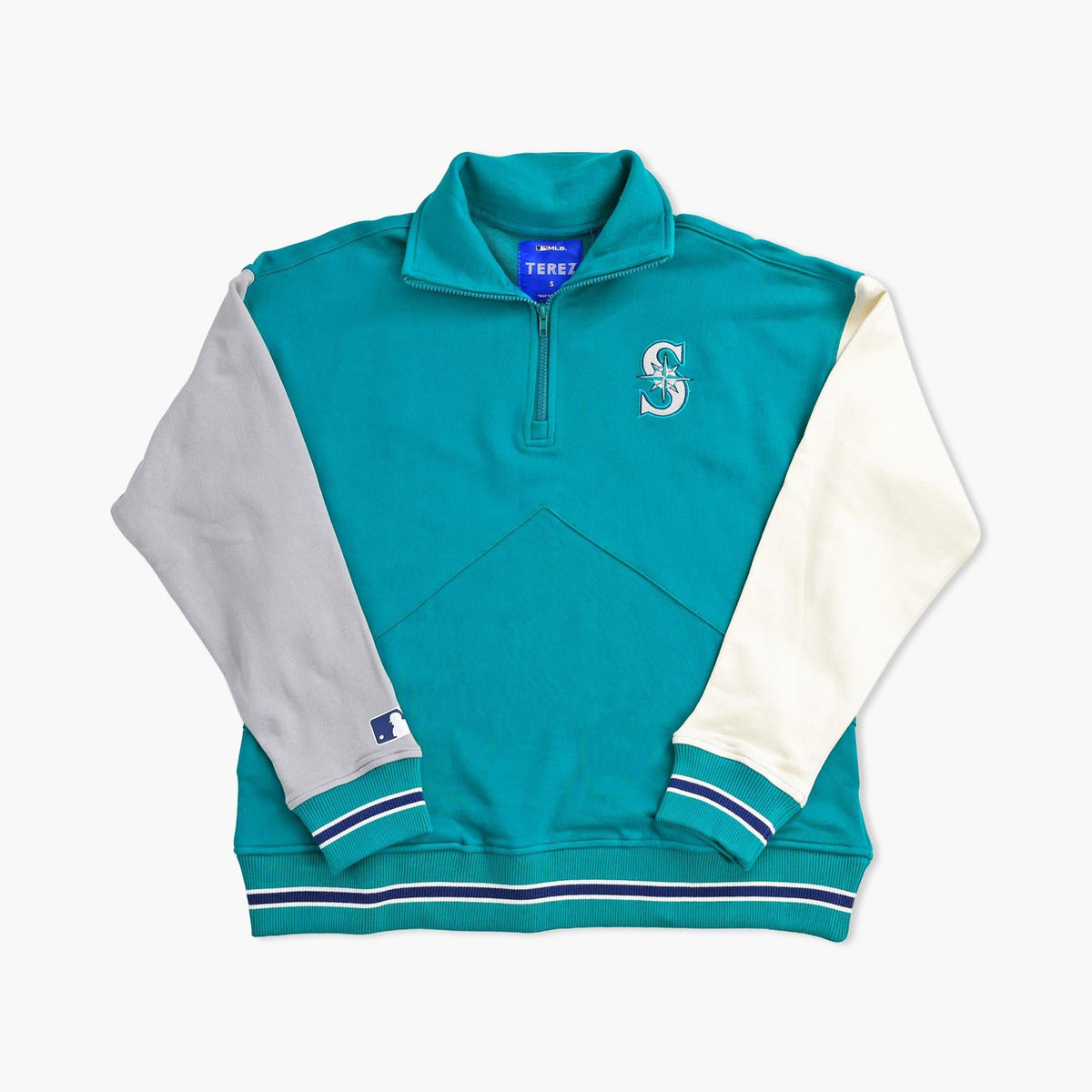 Seattle Mariners Terez Women's Northwest Teal Colorblock 1/4-Zip