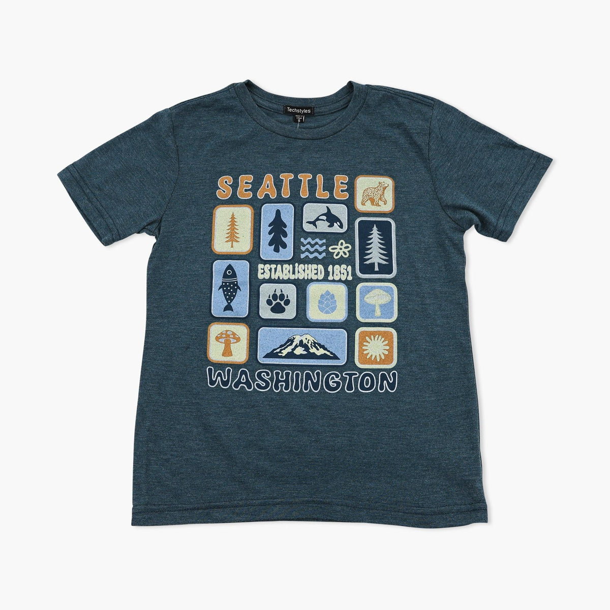 Puzzle Marine Blue Seattle Youth T-Shirt