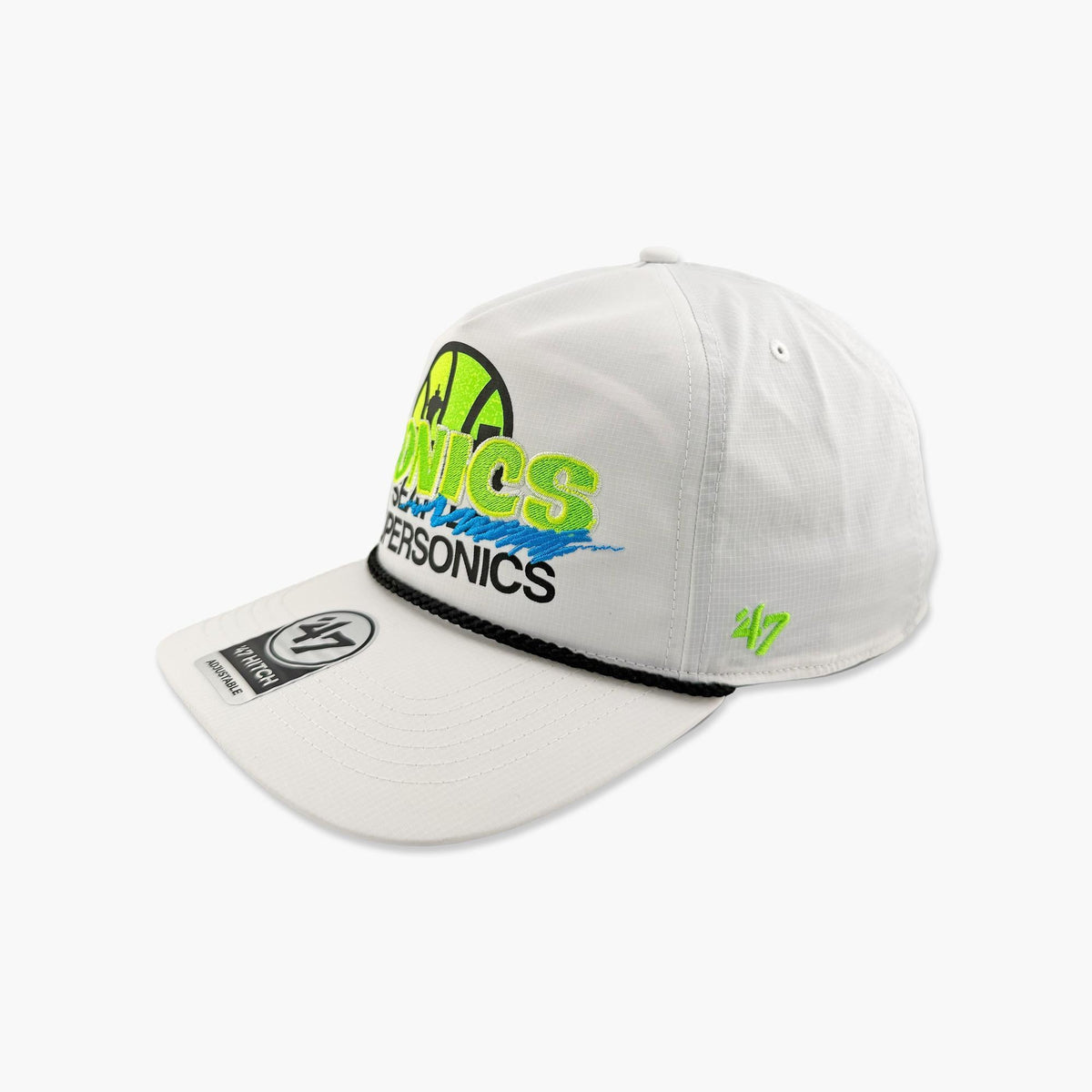Seattle SuperSonics Retro Surf White Nylon Hitch Snapback