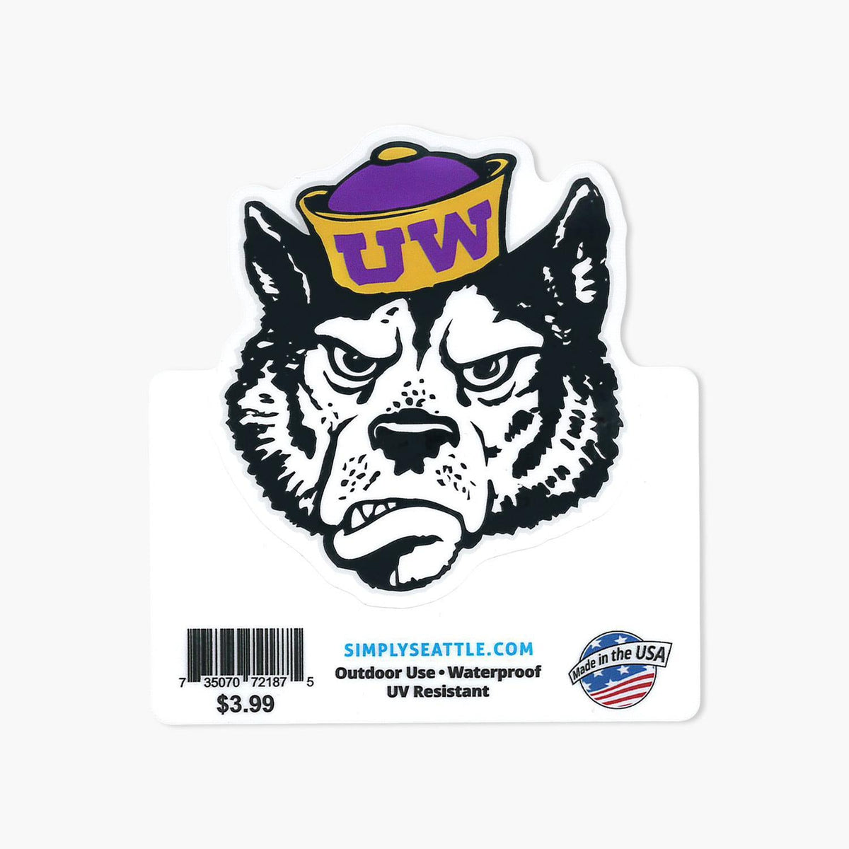 Washington Huskies Sailor Dawg Sticker
