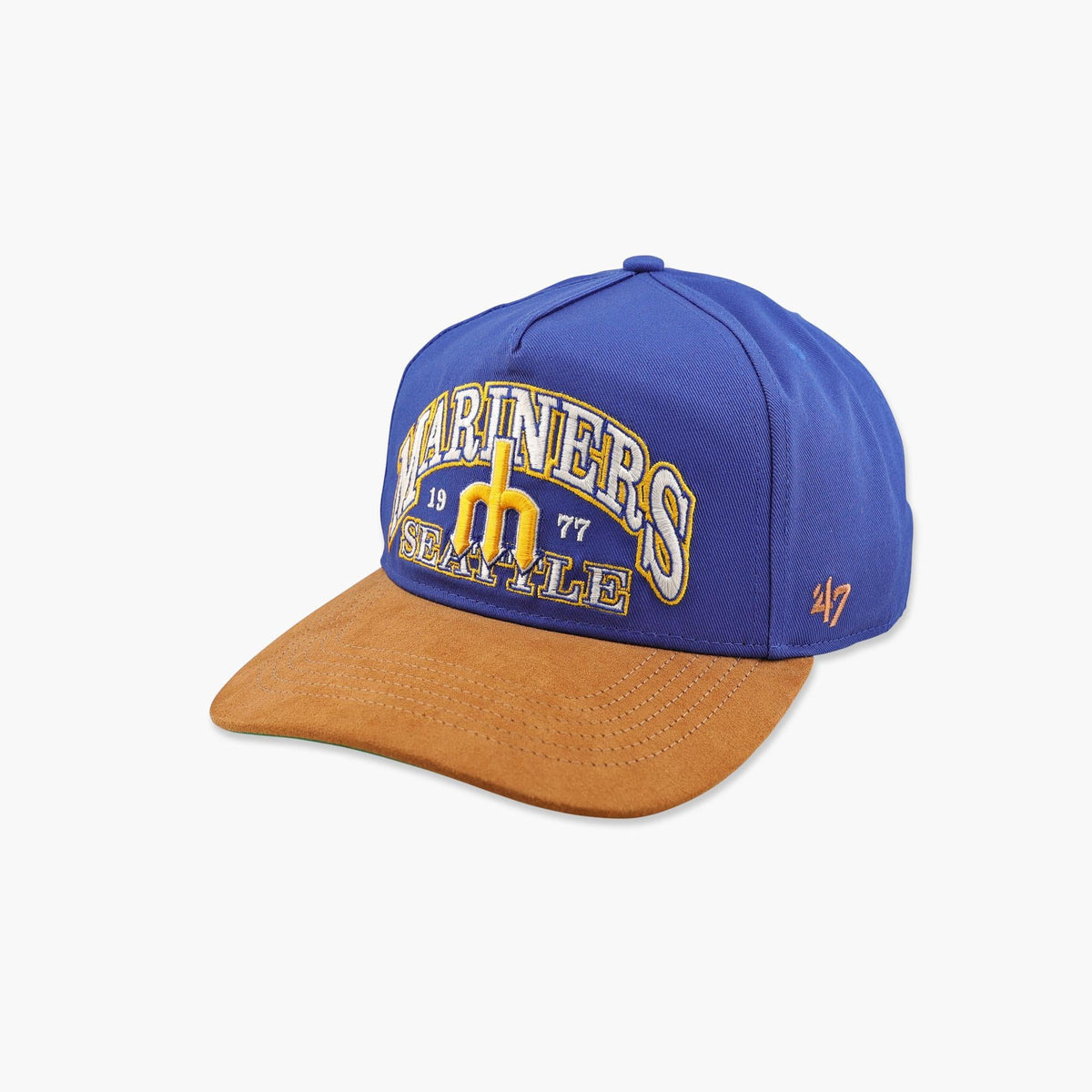 Seattle Mariners Royal Break Wood Suede Bill Hitch Snapback