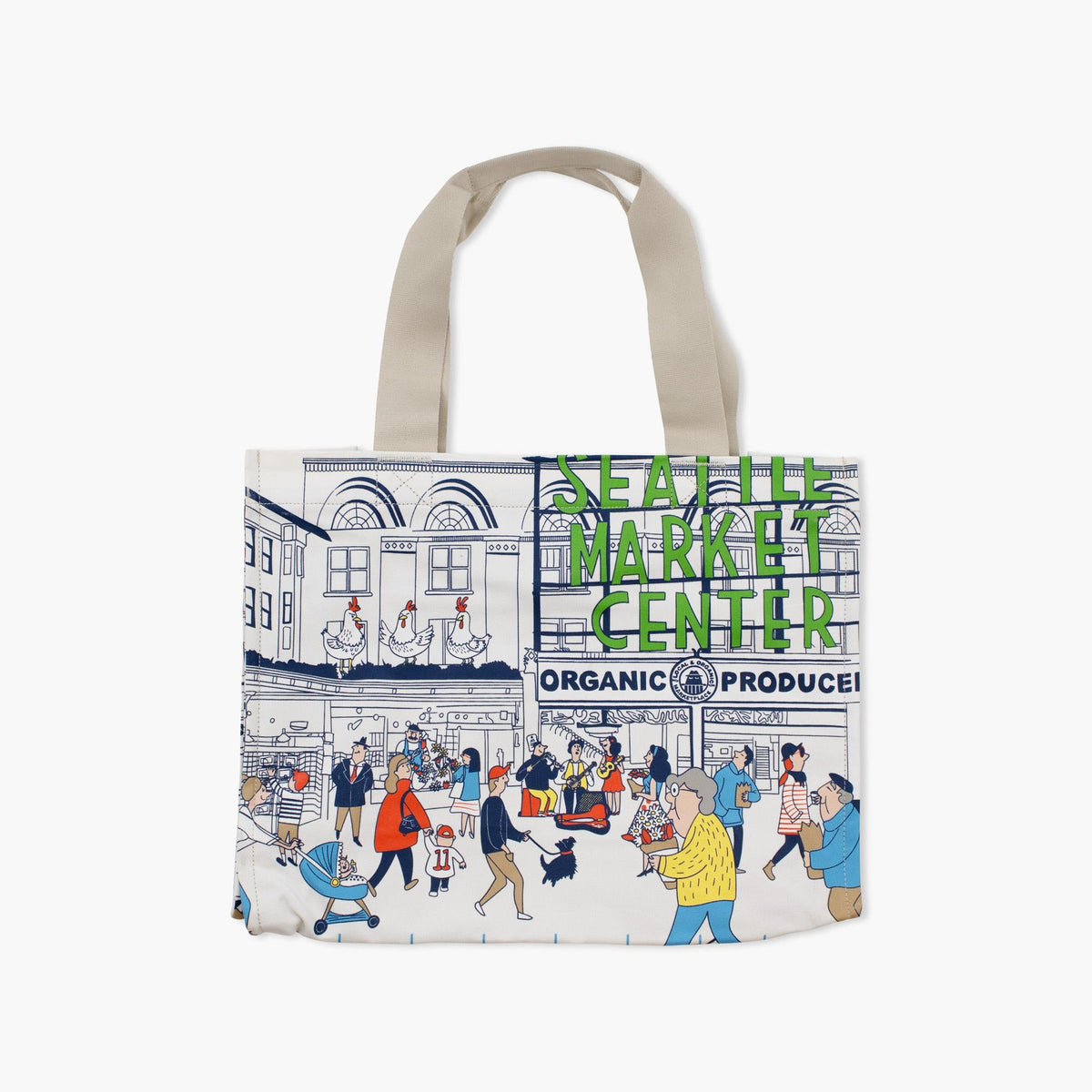 Chalo Seattle Pike Place Market View White Tote