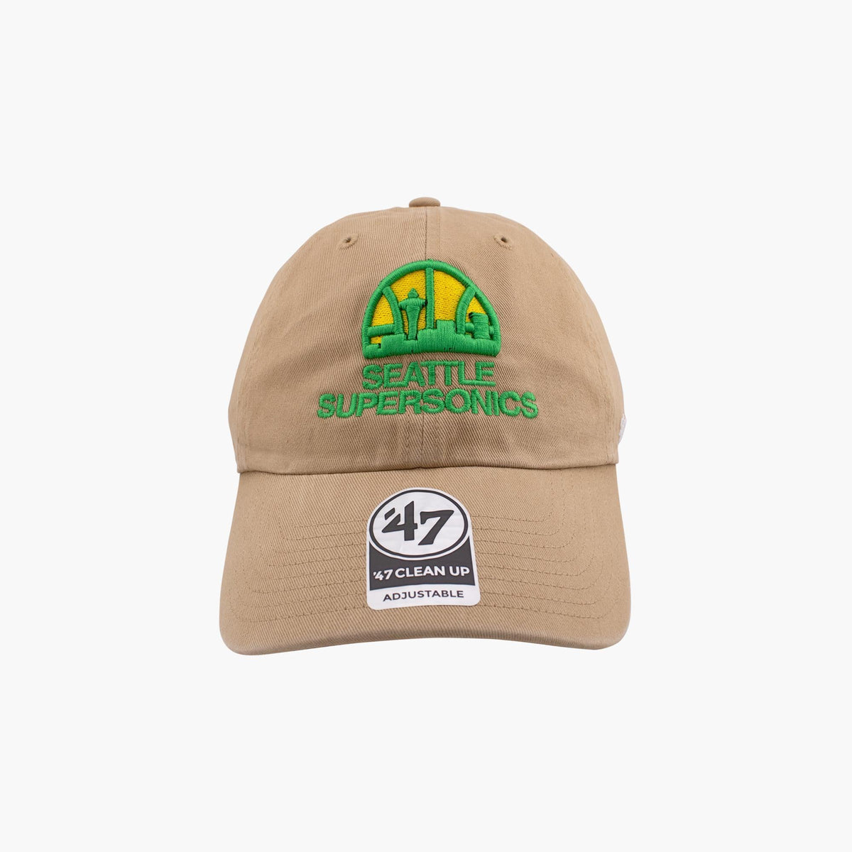 Seattle SuperSonics Khaki Skyline Clean Up Adjustable Hat