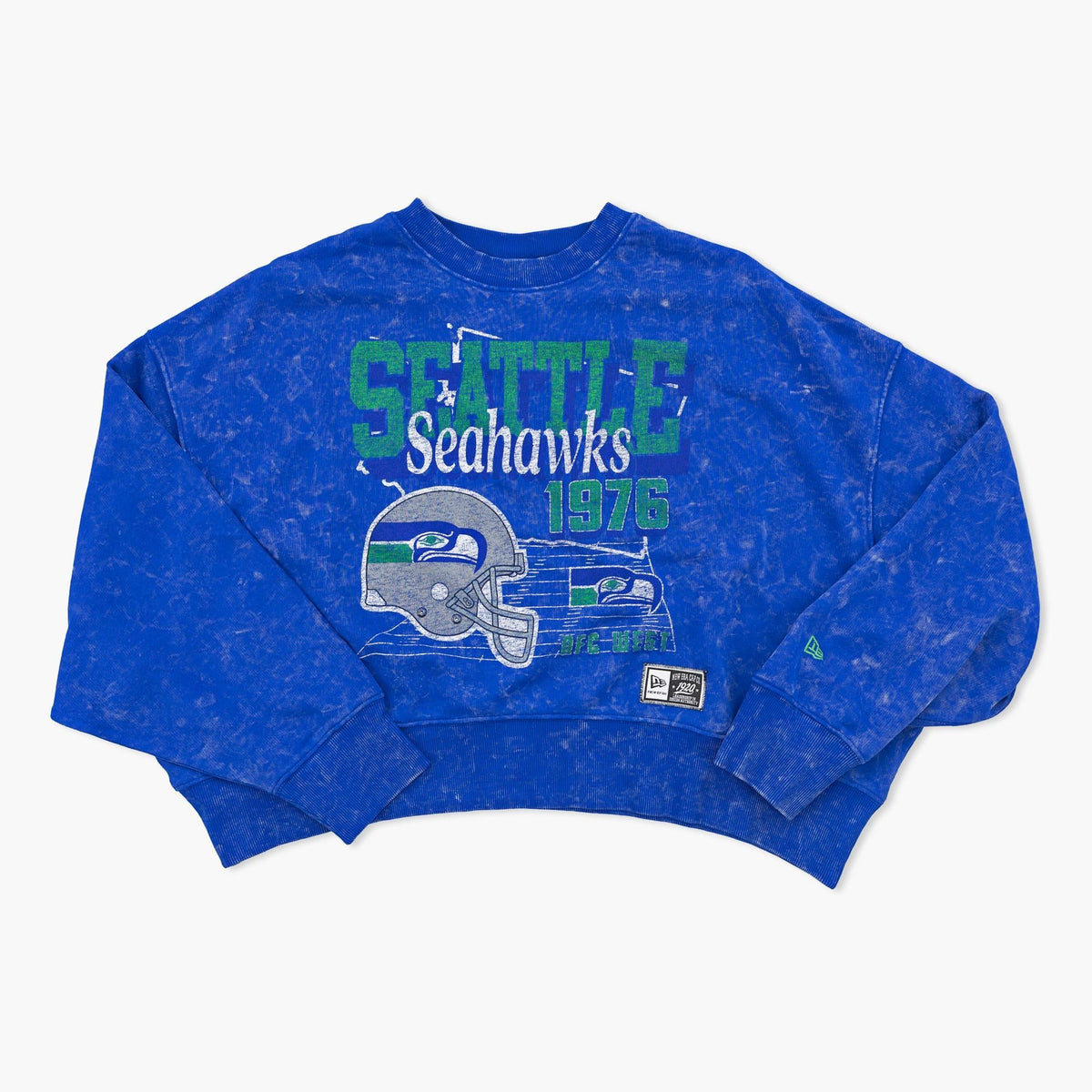 Seattle Seahawks Royal 1976 Collage Women’s Crewneck