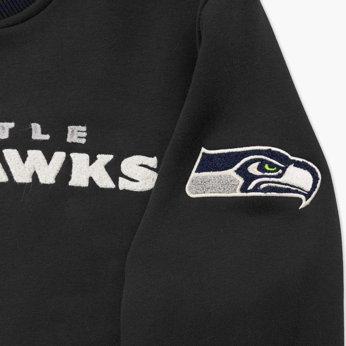 Seattle Seahawks Black Midnight Stripe Crewneck