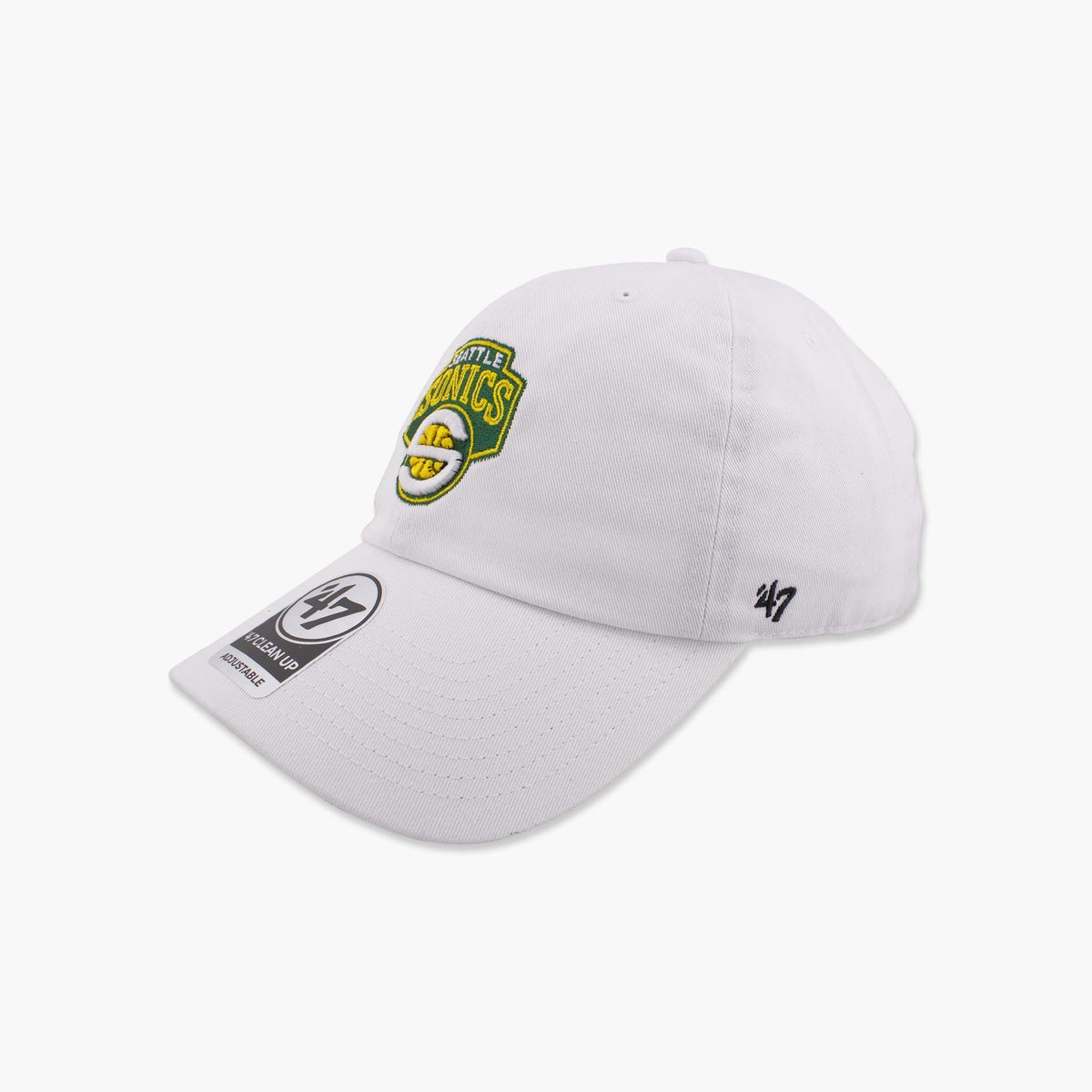 Seattle SuperSonics White "S" Logo Clean Up Adjustable Hat
