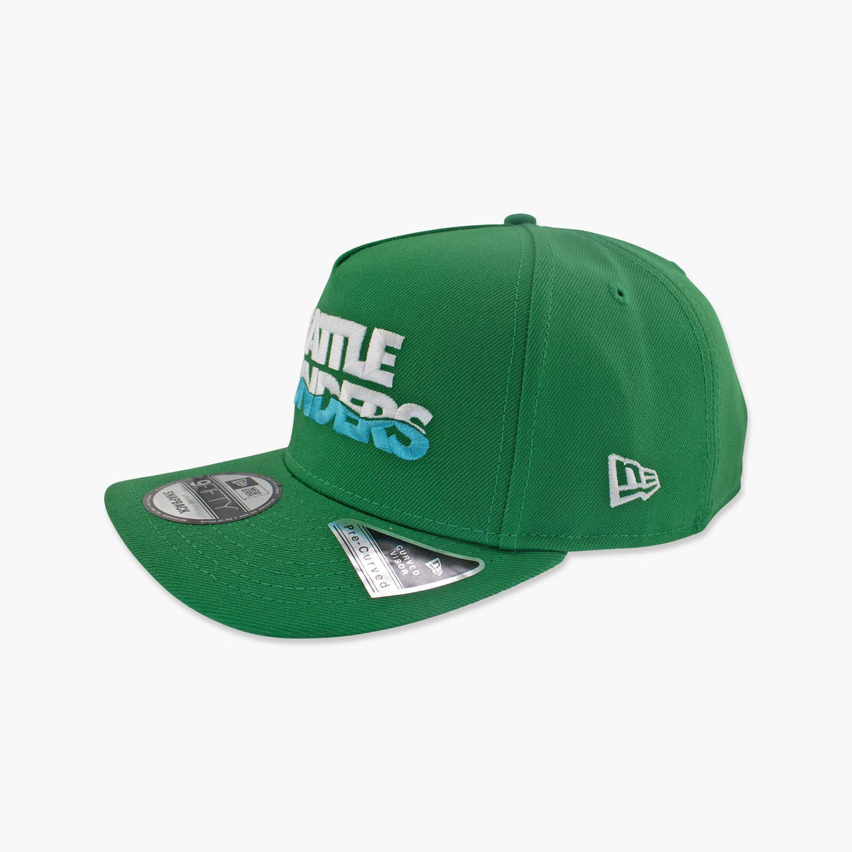 Seattle Sounders Kelly Green Retro Script Logo A-Frame Snapback