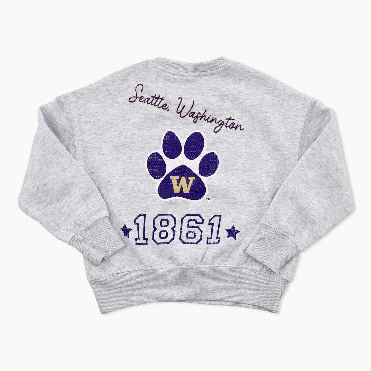 Washington Huskies Heather Grey Performer Youth Girls Crewneck
