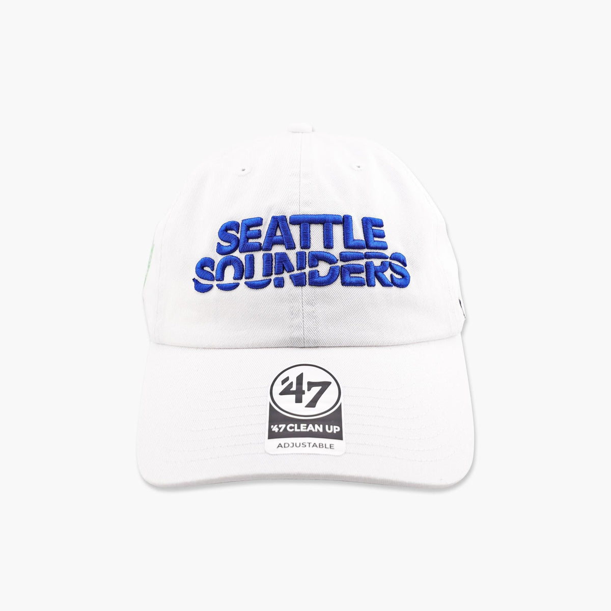 Seattle Sounders White Ballpark Script Clean Up Adjustable Hat