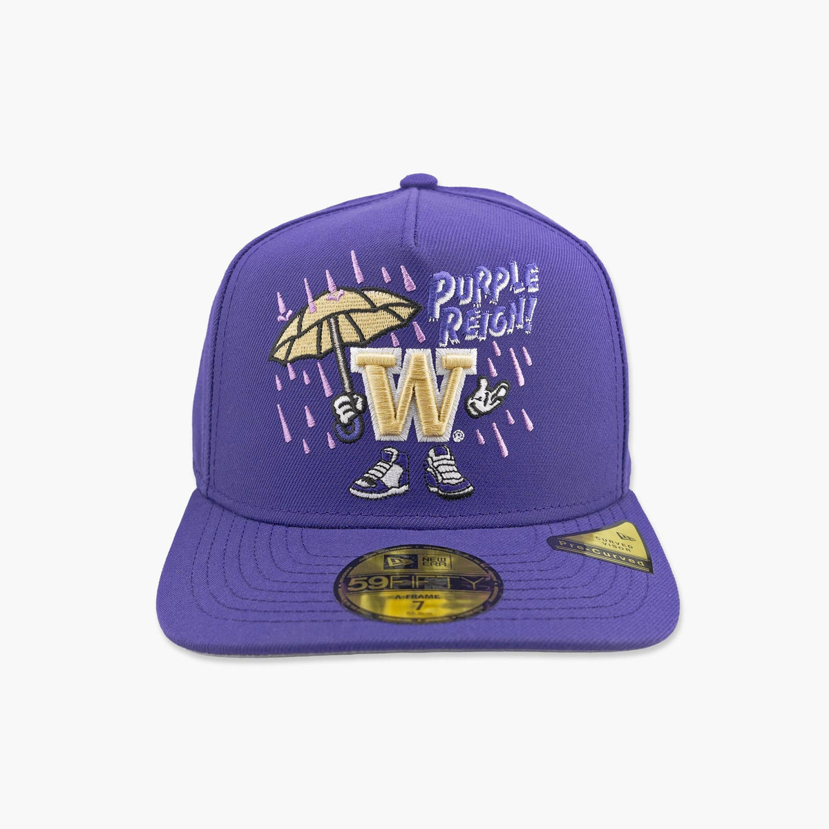 Washington Huskies Purple Cartoon Fitted Hat