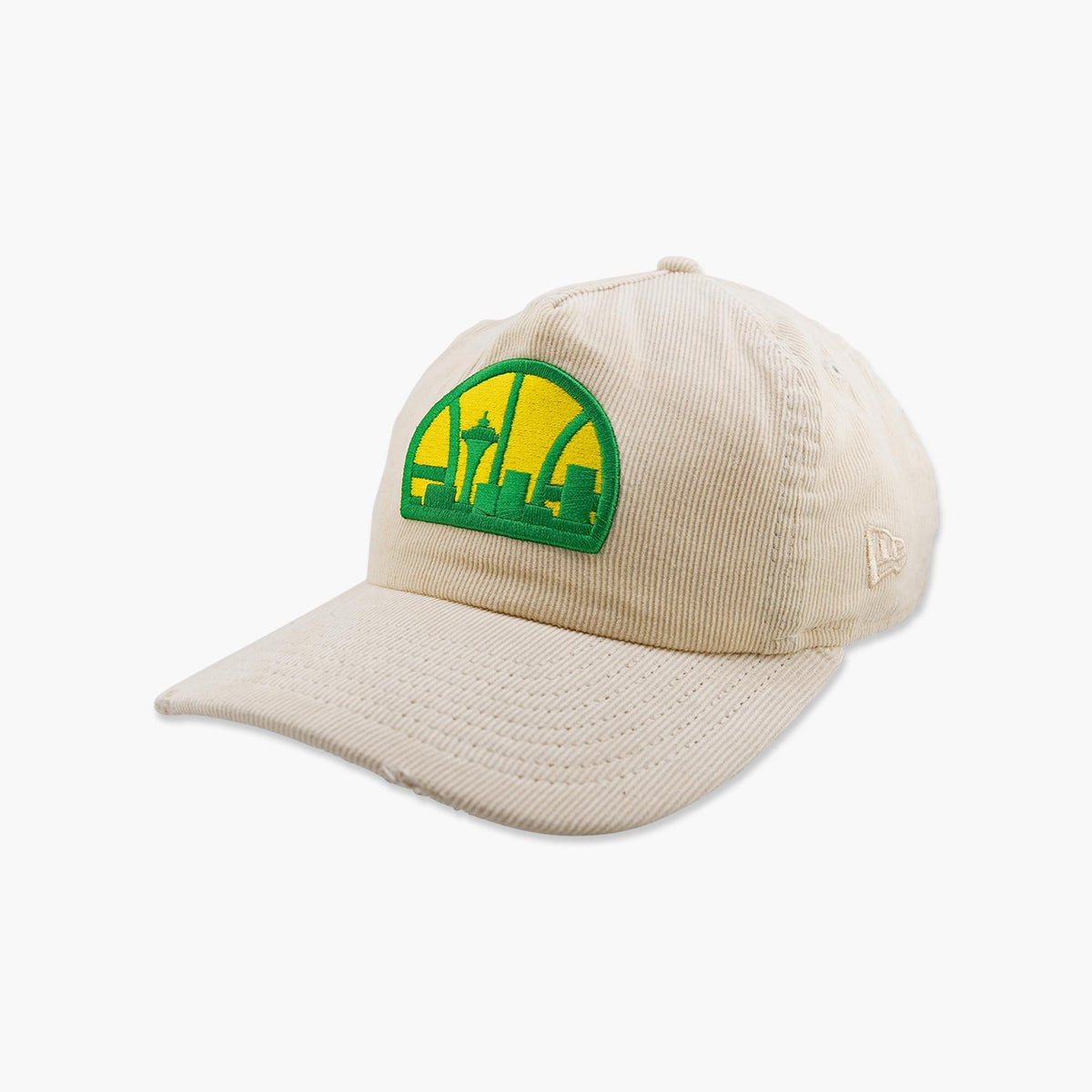Seattle SuperSonics Cream Skyline Corduroy Unstructured Snapback