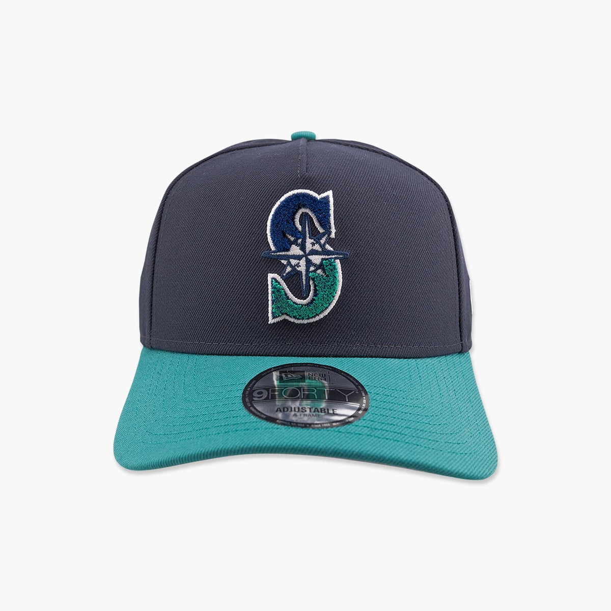 Seattle Mariners Navy & Teal Split Logo A-Frame Snapback