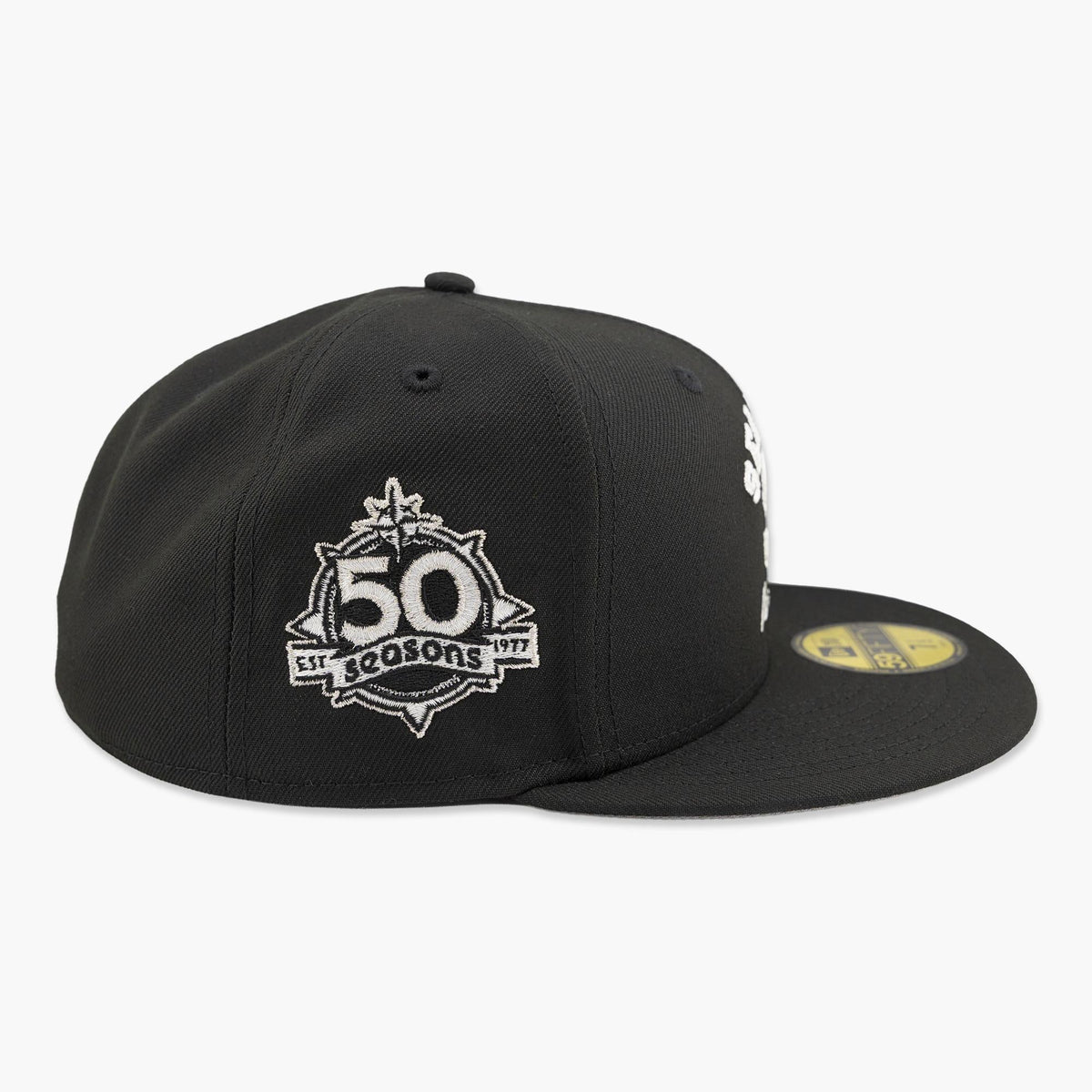 Seattle Mariners Steelheads Black Arched 50th Anniversary Fitted Hat