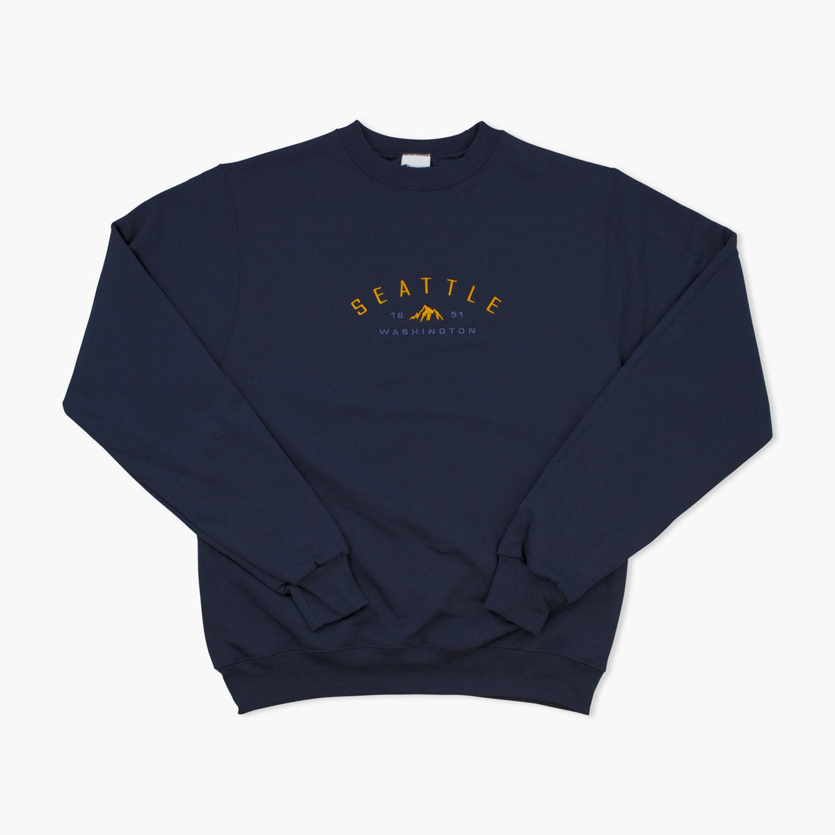 Seattle Navy Embroidered Powerblend Crewneck