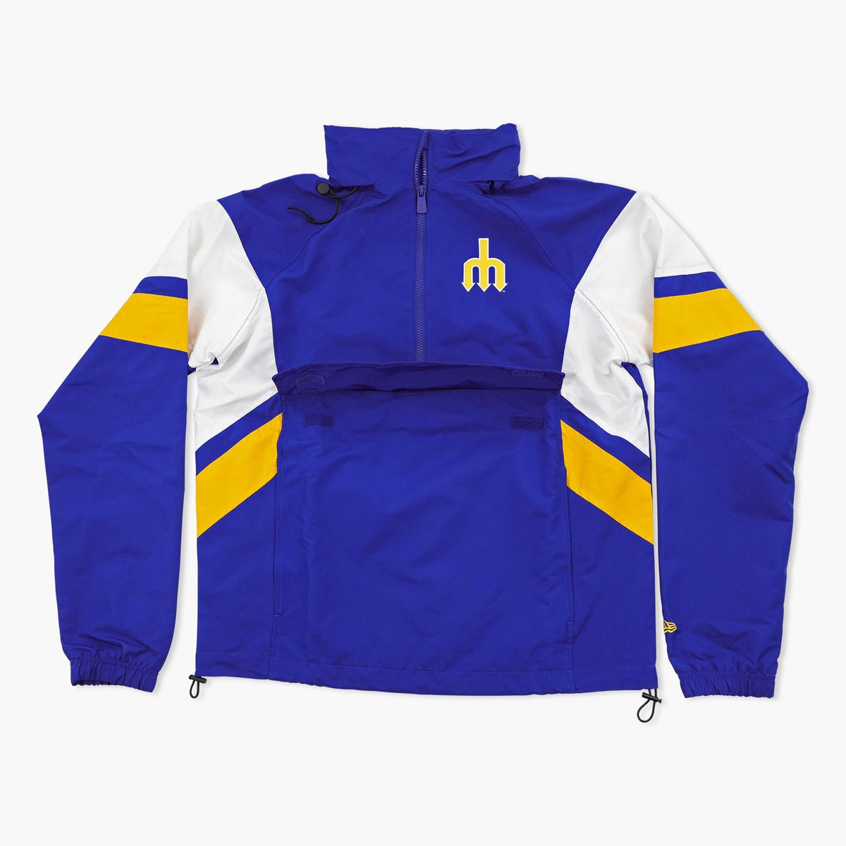 Seattle Mariners Royal & Gold Stowaway 1/2 Zip Windbreaker