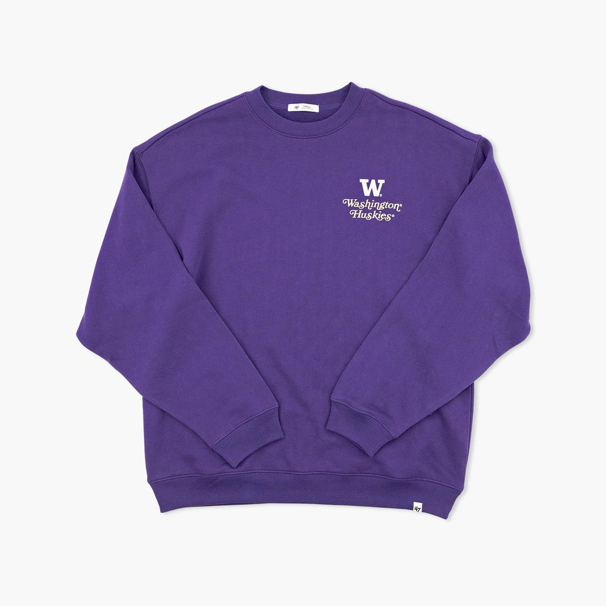 Washington Huskies Purple Shout It Out Oversized Women's Crewneck