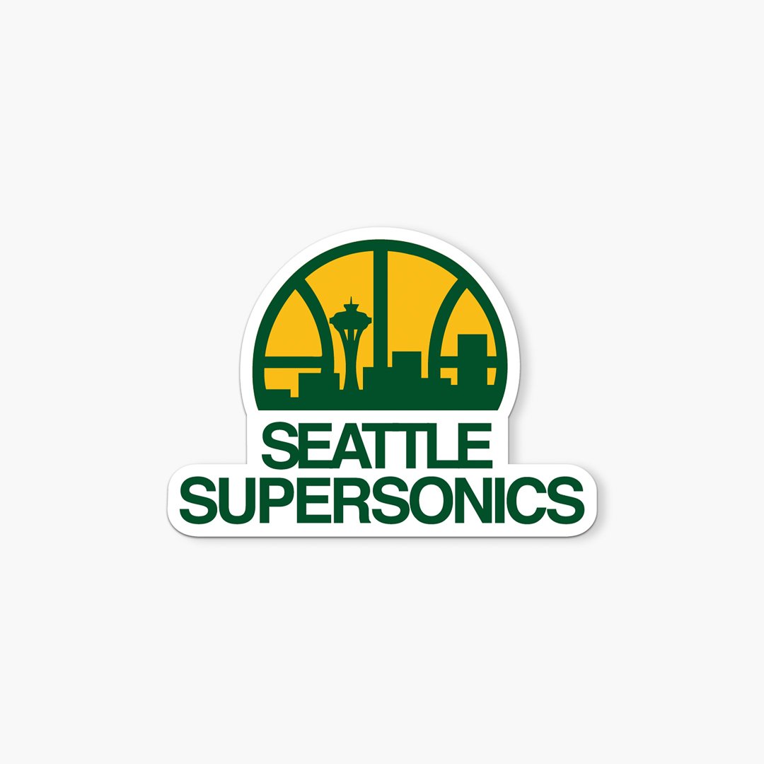 Seattle Supersonics Skyline Logo Sticker