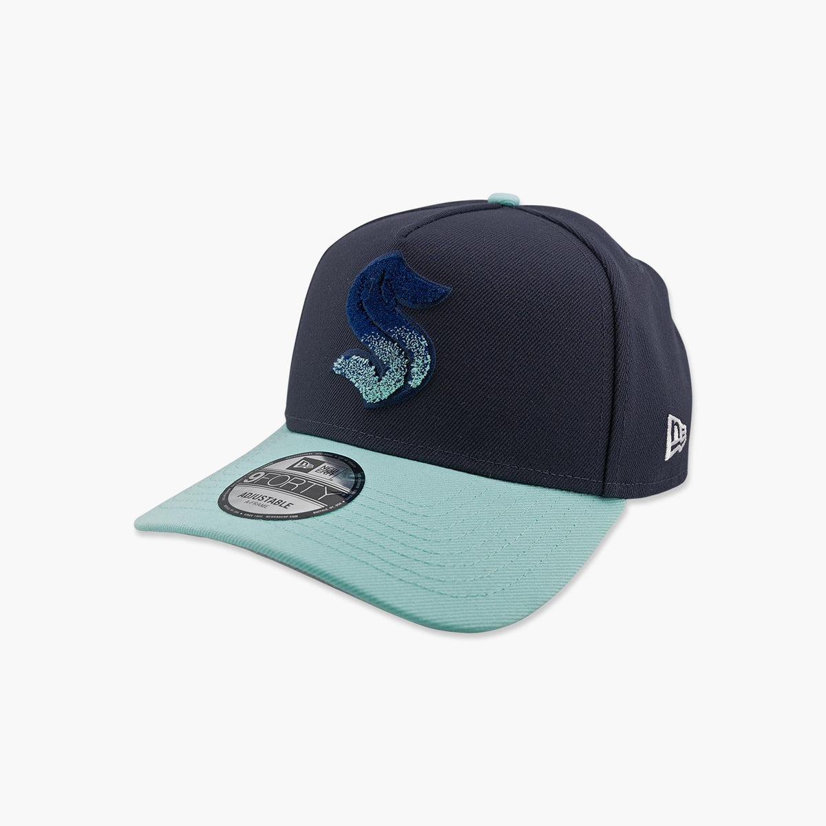 Seattle Kraken Navy & Ice Blue Split Logo A-Frame Snapback
