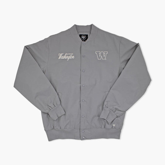 Washington Huskies Wolf Grey Euro Step Twill Bomber Jacket