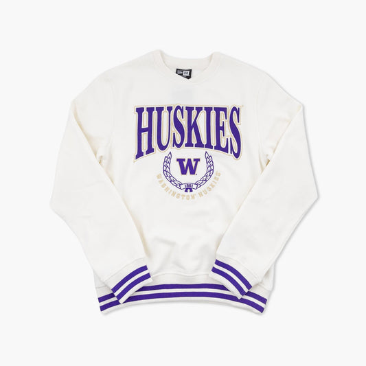Washington Huskies Victory Stripe Ivory Crewneck