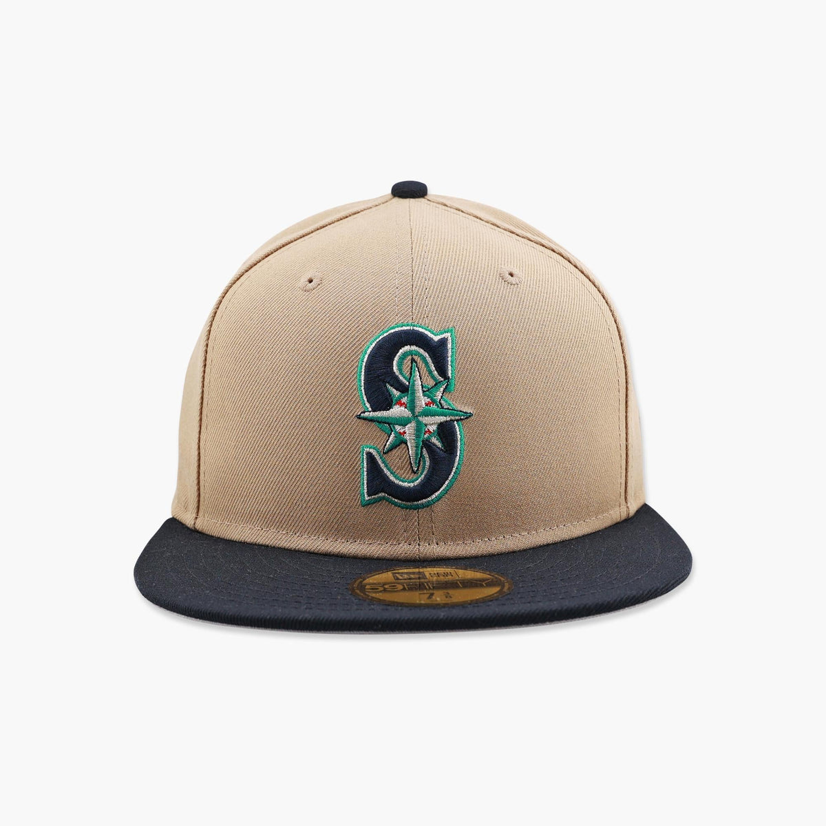Seattle Mariners Primary Logo Khaki/Navy Fitted Hat