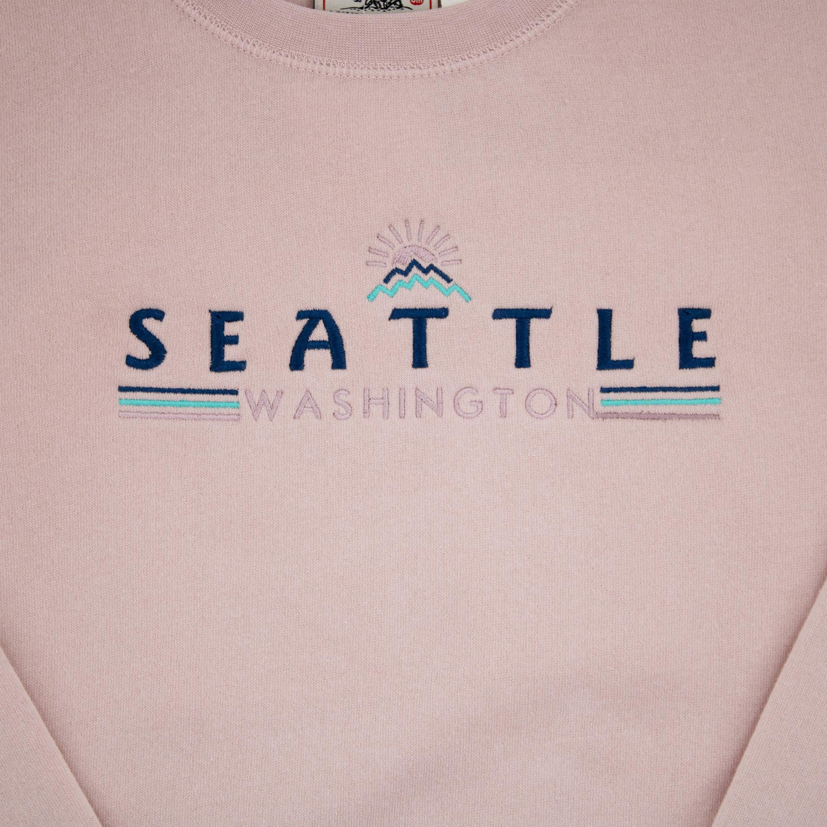 Blue Edge Pink Seattle Youth Embroidered Crewneck