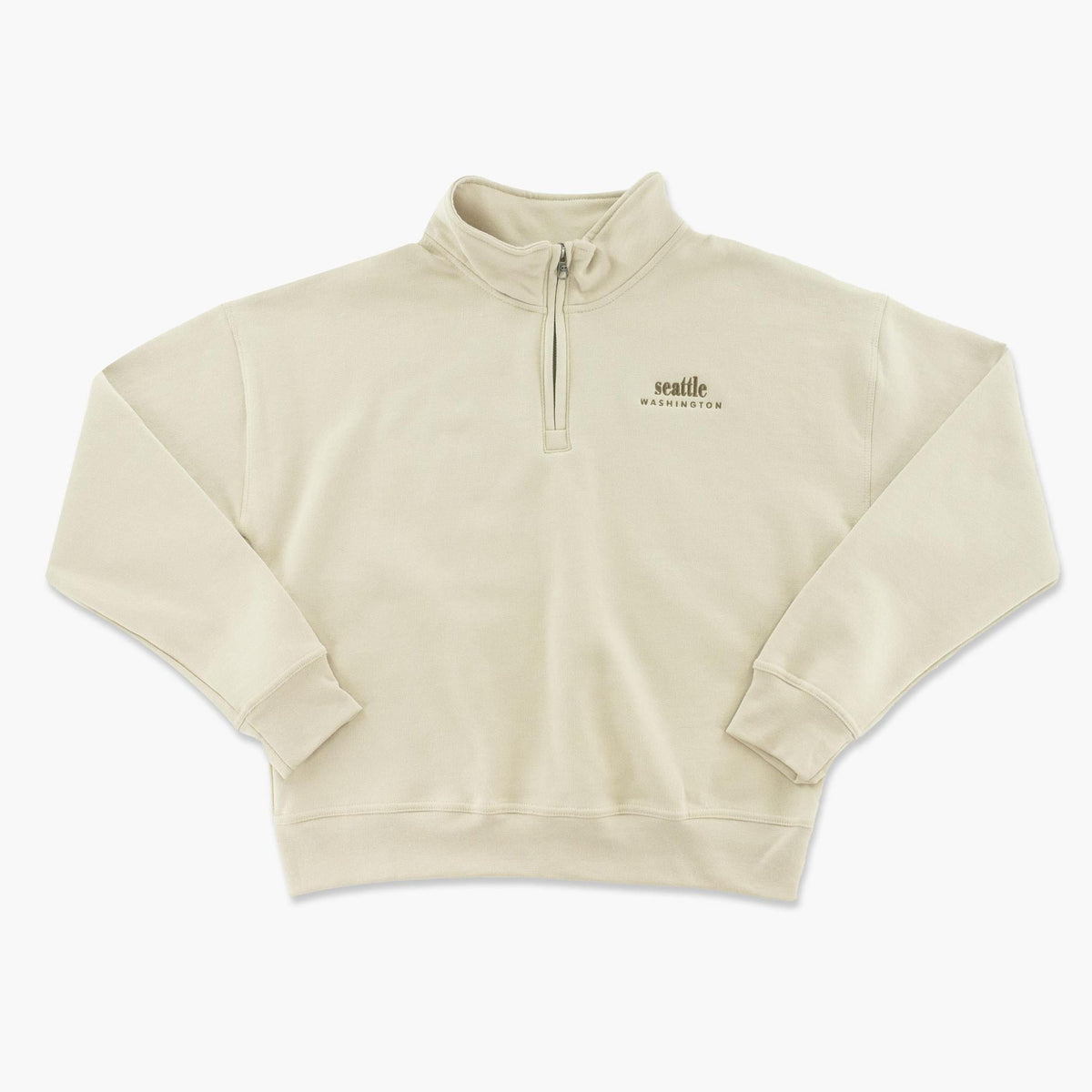 Seattle Embroidered Cocoa Butter Powerblend Womens 1/4 Zip