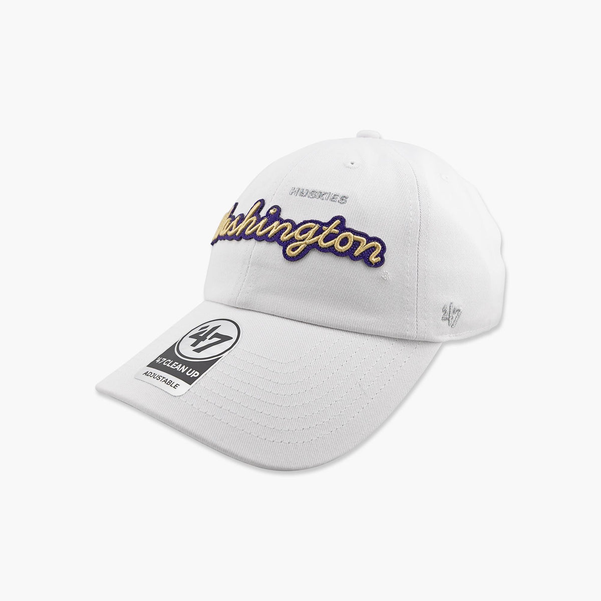 Washington Huskies White Trendy Script Clean Up Adjustable Hat