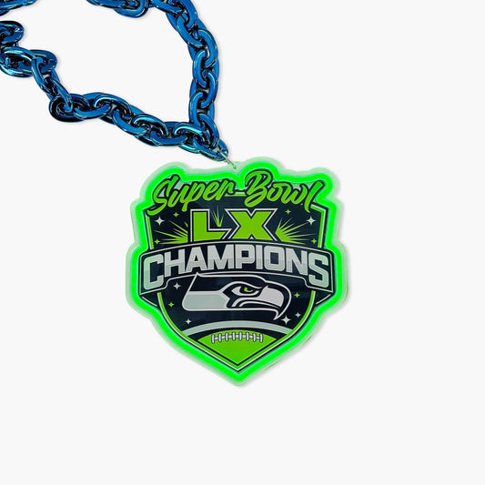 Seattle Seahawks Super Bowl LX Champions LED Fan Chain - Batteries Included