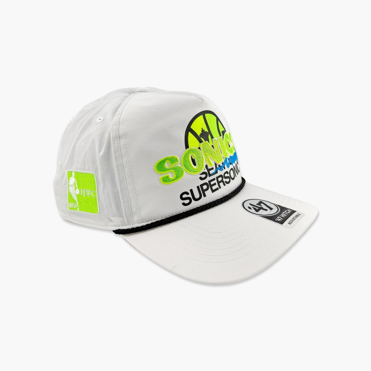 Seattle SuperSonics Retro Surf White Nylon Hitch Snapback