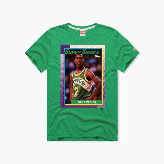 Seattle SuperSonics Gary Payton Topps Rookie Card Kelly Green T-Shirt