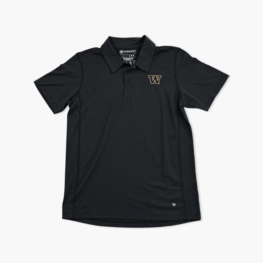 Washington Huskies Black Performance Polo Shirt