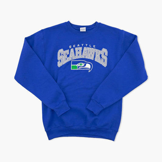 Seattle Seahawks Royal Retro Arch Powerblend Crewneck