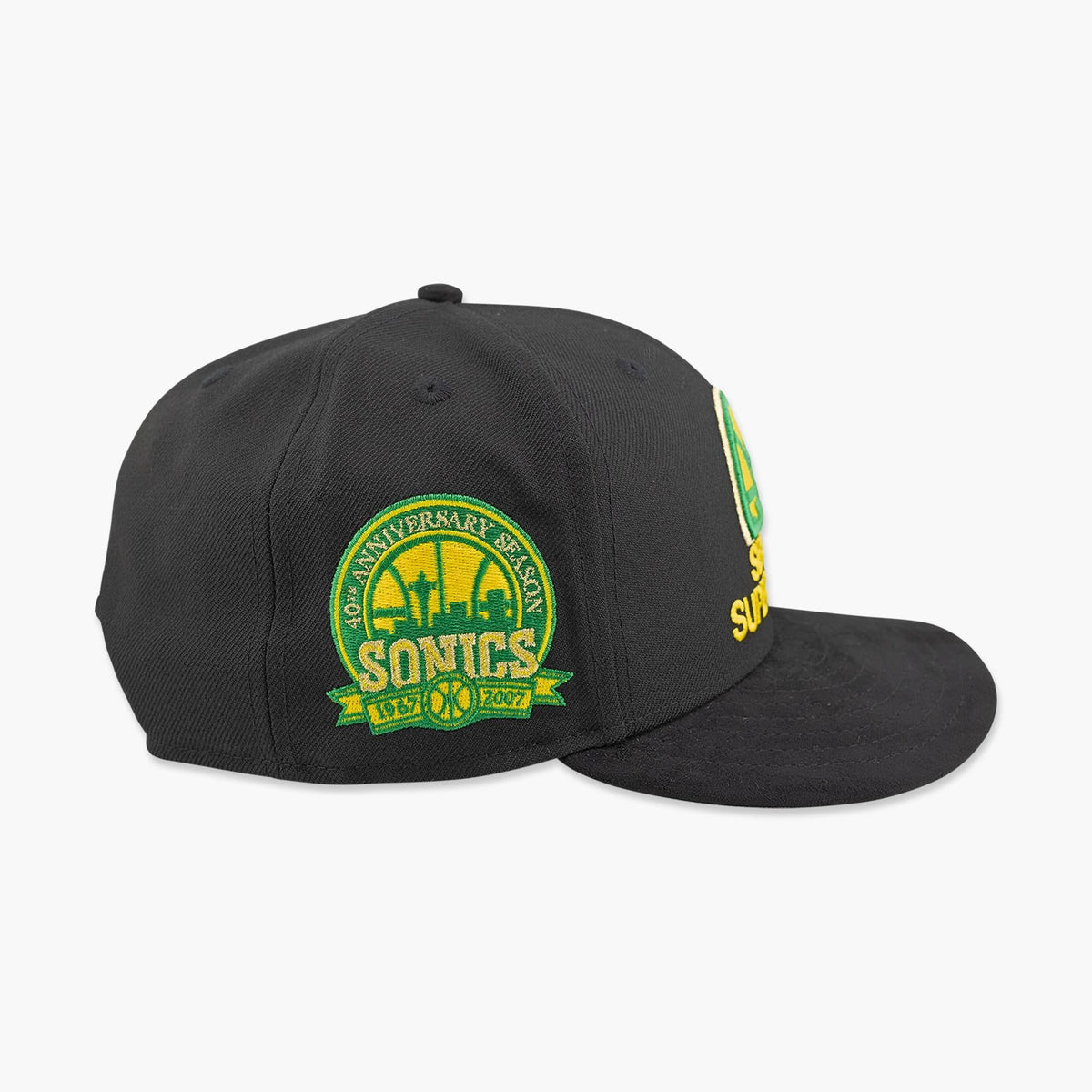 Seattle SuperSonics Black Stacked Skyline Snapback