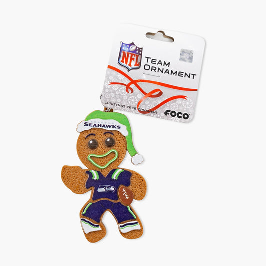 Seattle Seahawks Holiday Gingerbread Man Ornament