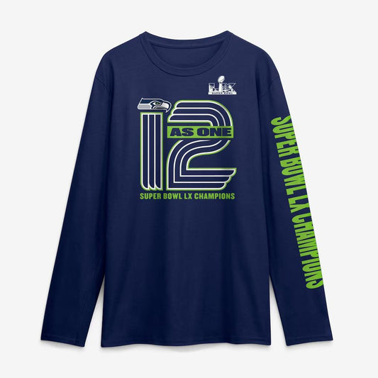 Seattle Seahawks On Top Super Bowl Champions Navy Long-Sleeve T-Shirt