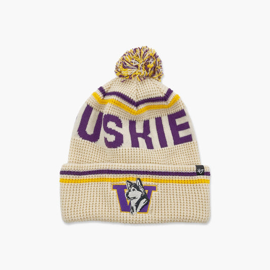 Washington Huskies Cream Quattrile Cuff Beanie