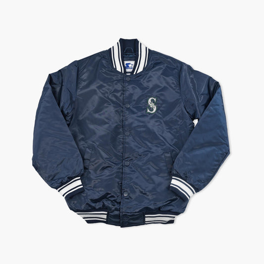 Seattle Mariners Navy Primary Logo Starter Lightweight Satin Jacket