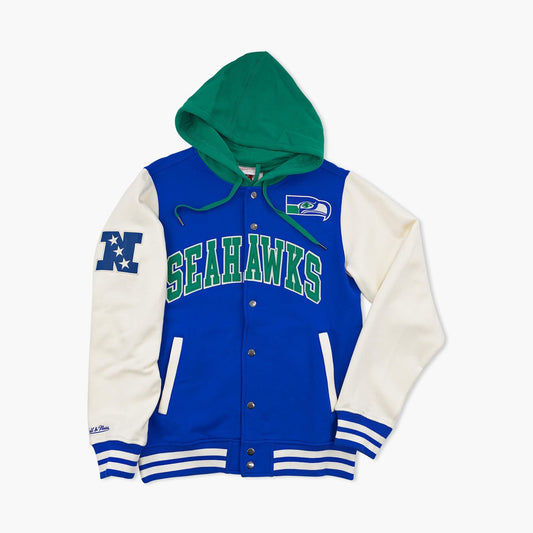 Seattle Seahawks Courtside Fleece Button Up Hoodie