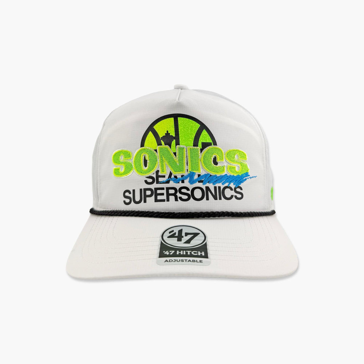Seattle SuperSonics Retro Surf White Nylon Hitch Snapback