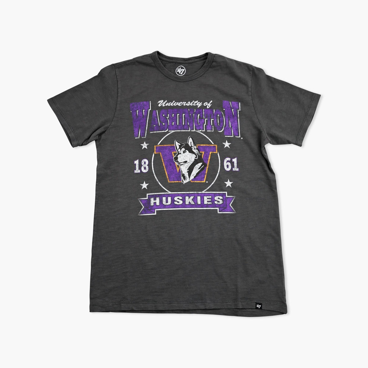 Washington Huskies Star-Studded Charcoal Slub T-Shirt